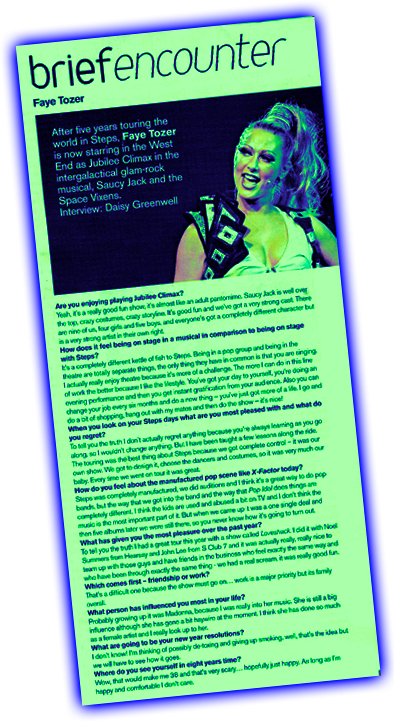 SJSV starring Faye Tozer SJSV starring Faye Tozer