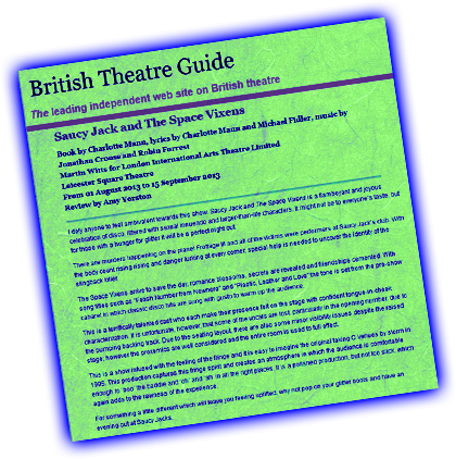 SJSV British Theatre Guide SJSV British Theatre Guide
